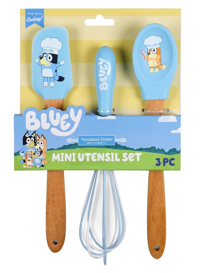Handstand Kitchen Bluey Silicone Baking Utensil Set with 9" Spoon, 8.75" Spatula and 8.5" Whisk - Image 1